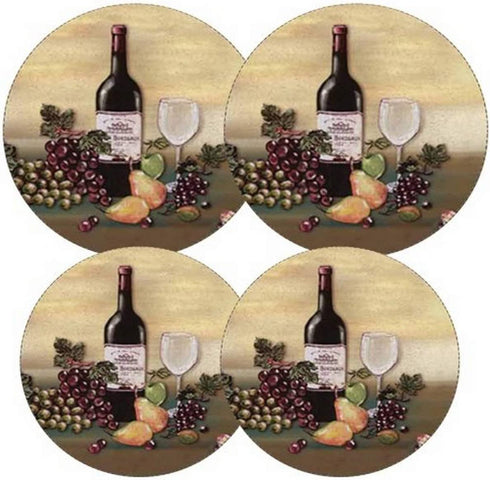 Reston Lloyd Electric Stove Burner Covers, Set of 4, Wine and Vines All-Over Pattern